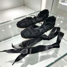 Black French Hollow Flat Women's Shoes With Replaceable Straps, Fashionable Versatile Soft Sole Comfortable - Black - View 2