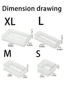 7件套透明化妆品收纳抽屉盒，化妆品展示架，化妆工具收纳盒，抽屉式桌面收纳盒，抽屉式化妆品收纳盒，适用于度假海滩，浴室收纳，卧室收纳，大容量 - 彩色 - 查看 4