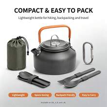Outdoor Camping Coffee Pot Tea Kettle Hiking Fishing Picnic Cooking Boiling Water Kettle Large Capacity Portable - Multicolor - View 5