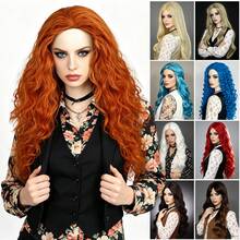 Multicolor Long Curly Wavy Synthetic Wigs For Women - Heat Resistant Cosplay Party Daily Hairpieces For Halloween Dress‑Up - Multicolor - View 1