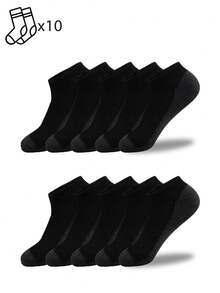 1/5/10 Pairs Men's Colorblock Short Socks, Casual Everyday Home Socks, Simple & Comfortable - Multicolor - View 9