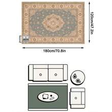 1PC Rose Floral Pattern Faux Cashmere Machine Washable Area Rug, European Pastoral French Classical Romantic Rectangular Soft Carpet, Living Room Bedroom Home Decor, All Season Use, Aesthetic Home Decoration - Multicolor - View 13