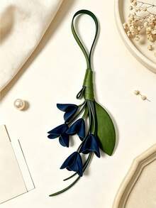 1pc Rustic Aesthetic Style Multi-Color Tulip Bouquet Artificial Leather Flower, With Green Leaf Details, Long Rope Loop Hanging Ornament, Keychain, Bag Charm, All-Season Daily Decor And Holiday Gift - Multicolor - View 17