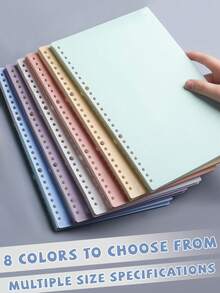 1 Pair Solid Color Waterproof, Anti-Stain Loose Leaf Covers, Available In Multiple Sizes, Colored Loose Leaf Covers, Different Specifications A5/B5/A4 Loose Leaf Covers Back To School,Back To School,School Supplies - Multicolor - View 9