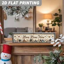 2D Flat Design Decorative Sign, European Style, Featuring Heart Pattern And Mini House Theme, With "Love Living Here" Text, Suitable For Living Room, Bedroom, Cafe, Restaurant And Other Cozy Spaces, Also Can Be A Sincere Gift (Random Style) - A - View 4