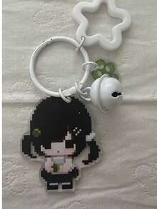 1pc/Original Pixel Art Acrylic Keychain Cute Cartoon Girl Heart Bag Charm Student Gift Pendant Multiple Styles Available - Multicolor - View 10