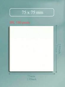 3pcs Transparent Sticky Notes, Minimalist Easy-Tear, Suitable For Memo Reminders, Applicable For School, Dorm, Office, Book Marking And Daily Recording, Strong Adhesion And Reusable - Multi-color - View 13
