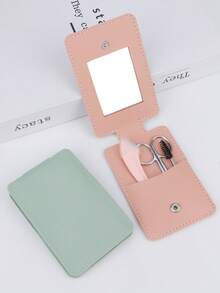 Set Alat Perawatan Alis 4 Buah, Pinset Alis Stainless Steel, Pinset Alis Miring, Pinset Pencabut Rambut, Gunting, Cermin, Melengkung, Penjepit Bulu Mata, Set Alat Perawatan Alis - MultiWarna - View 2