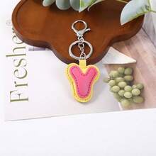 1pc Cute PU Alphabet Letter Keyring Wrist Lanyard Bag Pendant Halloween Party Travel Gift For Students Ladies Xmas - Multi-color 1 - View 23