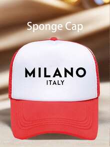 1pc Unisex MILANO Printed Mountain Climbing Hats Adjustable Design UV Protection Perfect For Outdoor Activities, Hiking, Sports, And Everyday Wear. - Multicolor - View 10