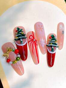 Beautizon Nailartlab 6-Grid Christmas Nail Accessories 3D Mixed Christmas Tree Nail Diamonds Cartoon Resin Wearing Nail Accessories - Multicolor - View 4