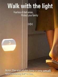 3pcs Motion Sensor LED Night Lights, Battery Powered Night Lights For Hallway, Stairs, Bathroom, Closet, Bedroom (AAA Batteries Not Included), 1/2/3pcs - White - View 4