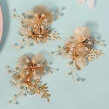 3PCS Plant Casual Party Elegant Iron Hair Clips Bridal Wedding Hair Accessories All Seasons - Golden - View 7
