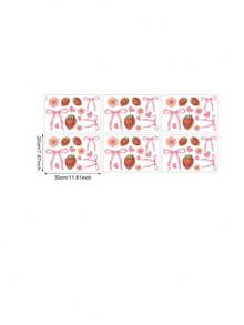 1 Set Self-Adhesive Wall Stickers, Strawberry, Butterfly And Flower Pattern, Suitable For Baby Room Decoration - Multicolor - View 3