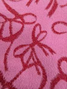 Girls' Elegant Bow Pattern Faux Mink Fur Knit Pullover Sweater, Suitable For Casual Daily Wear In Spring, Autumn, And Winter - Pink - View 6