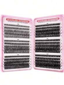 D Curl Cluster False Eyelashes, Voluminous Segmented False Eyelashes, Suitable For Beginners, Daily Wear, Travel, Wedding, Date And Party, Christmas And Halloween Gift, Cat Eye Style False Eyelashes - D - View 9