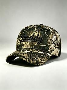 1pc Gothic Men Camo Hat 'Daddy' Embroidered Hats For Men Adjustable Baseball Cap Perfect For Hiking, Mountain Climbing, Traveling, And Sun Protection - Camouflage - View 7