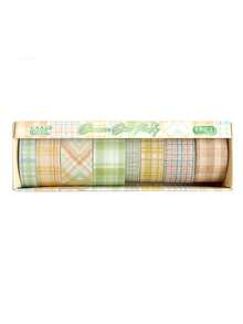 8 Rolls/Box Fresh Plaid Pattern Tape, Designed In Two Materials (Paper And PET) For Vintage-Style Tape,For Scrapbooking, Diaries, And Card Decoration - Multicolor - View 16