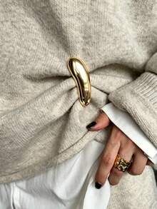 2/1pc Minimalist Metal Brooch Set, Multi-Functional Lapel Pin, Polished Scarf Clip And T-Shirt Clip, Fashionable Belt Buckle, Suitable For Dresses, Coats And Other Clothing Accessories - Multicolor - View 10