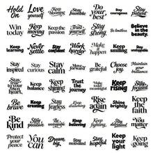 50pcs English Inspirational Text PET Stickers, Suitable For Decorating Journals, Phone Cases, Notebooks, Tablets, Skateboards, Guitars, Party Packaging, Water Bottles And Luggage - Multicolor - View 10