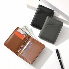 1pc Men's Short Wallet, Fashionable Slim Soft Wallet, Large Capacity Multi-Card Slots, Can Store Large Bills, Minimalist Coin Purse, Credit Card/Bank Card/ID Card/Photo Slot/Phone, Business Casual Style, Ideal Gift For Men's Birthday Or Partner, Fashionable Youth Style Suitable For Men And Women. Large Capacity Multi-Card Slots - Multicolor - View 3