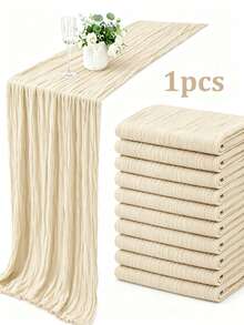 1pc White Transparent Yarn Table Runner, Long Transparent Tablecloth, Suitable For Birthday, Baby Shower, Wedding Party, Country Wedding, Bridal Shower, Banquet And Anniversary Party Table Decor, Suitable For Home Holiday Party, Home Kitchen Dining Table Center Decoration - Multicolor - View 12