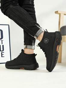 2026 Winter New Men's Snow Boots, Plus Size, Multi-Color, Outdoor Sports Men's Shoes, Thermal Lined, Cold-Resistant - Black - View 4