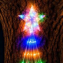 Solar LED Star Top Christmas Tree String Lights, Cascading Drop Starburst Lamp, Waterproof Outdoor Use, Romantic Lighting For Holiday Gathering & Xmas Decor - Star Waterfall Light - View 8