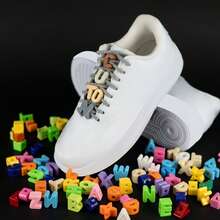 Letter Bead Shoe Charms, Solid Color Single Letter Name Pendant Decoration, DIY Customized Name Shoelace Accessory, Cute Colorful Shoe Accessory For Women, Men, And Teenagers - Multicolor - View 7