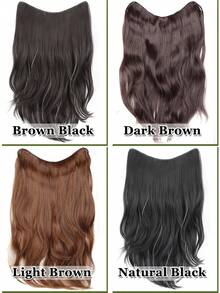 Synthetic Long Wavy V-Shaped 5Clip In Hair Extensions 20Inch Clip On Hair Extensions For Women Hair Accessories - Multicolor - View 8