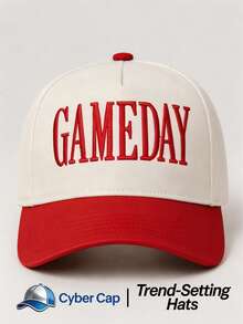 1pc Women's "GAMEDAY" Trucker Hat Adjustable Design Stylish Embroidered Five-Panel Cap Perfect For Casual Wear, Parties Travel - Color-block - Beige Leopard Print - View 10