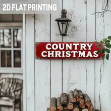 2D Flat, 1pc, Rustic Style Christmas Metal Sign, Holiday Decor, Christmas Hanging Ornament, Suitable For Farmhouse, Home, Living Room, Kitchen, Decorative Sign, Size 3.93x15.74 Inches - A - View 5