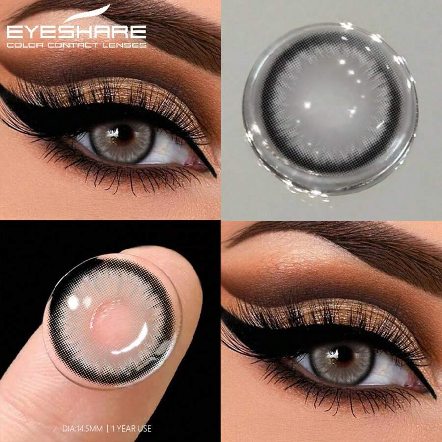 Eyeshare 1對灰色彩色隱形眼鏡 直徑14.5mm