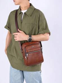 Men's Business Commuter PU Crossbody Bag, Great Gift For Holidays - Crossbody Bag - View 12
