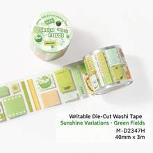 Writable Die-Cut Washi Tape, Sunshine Variation Series, Minimalist Basic Planner Decorative Stickers, Suitable For Notebooks, Diaries, Planners, Back To School Season, School Opening Season - A - View 8