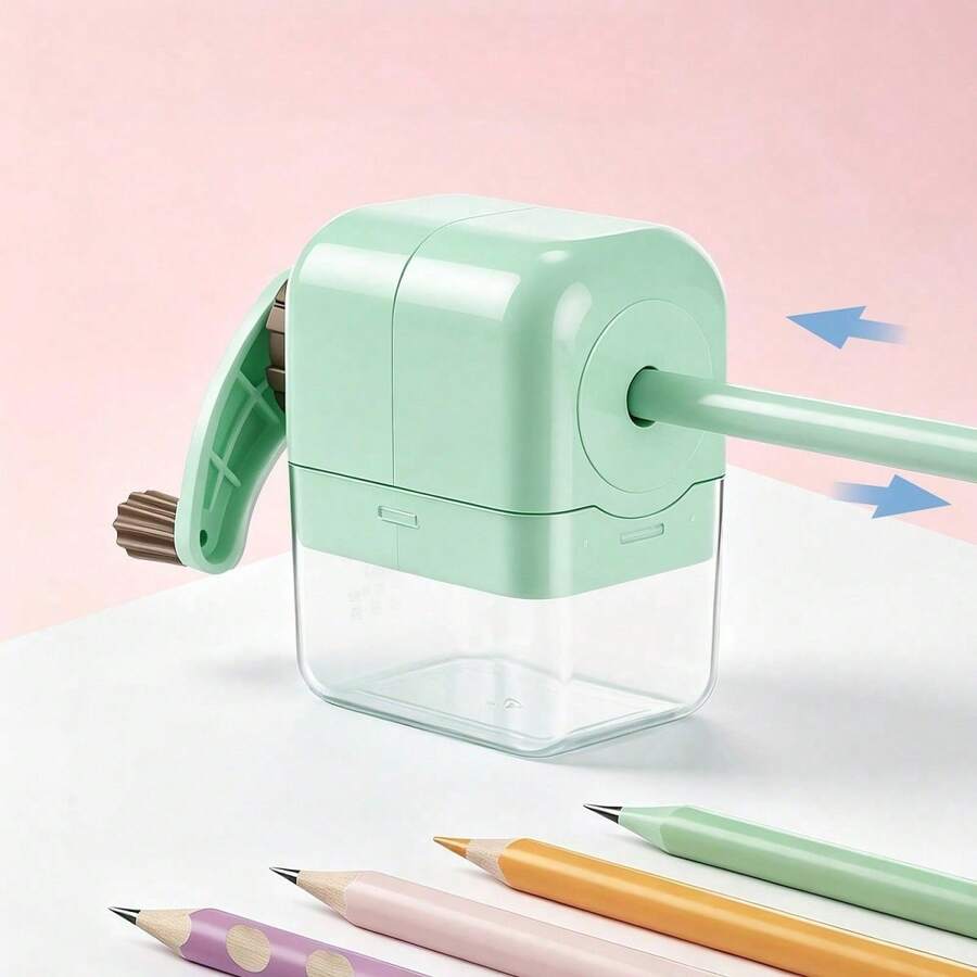 Hand-Crank Pencil Sharpener, Highly Attractive Design, Automatic Pencil Feed, Effortless Pencil Sharpener For Students And Office Use - Multicolor - View 1