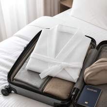 Disposable Bathrobe Unisex Long Portable Hotel Bathrobe Travel Towel Set All Season Suitable For Travel And Business Trips 1pc/2pcs/4pcs/6pcs Optional - White - View 5