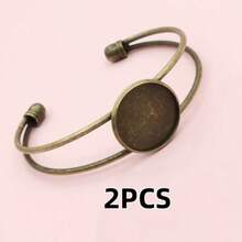 1pc/2pcs DIY Bangle Bracelet Blank Bezel Tray Fits 20/25mm Round Cabochon Base Setting Handmade Jewelry Making Accessories Findings - Bracelet Cabochon Base - View 18