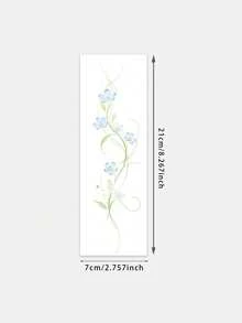1pc Temporary Tattoo Sticker, Light Blue Small Flowers With Twisted Vine Line Pattern, Realistic Fake Tattoo Design, Suitable For Daily, Bachelorette Party Favors, Music Festivals, Cosplay, Graduation Gifts, Lasts 3-5 Days - Multicolor - View 2