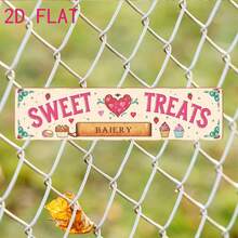 2D Flat - 4X16 Inch Vintage Metal Sign, Dessert Bakery Vintage Logo Cupcake Heart Dessert Wall Art Decor, Suitable For Kitchen Cafe Bakery Home Decoration (Random Style) - A - View 5