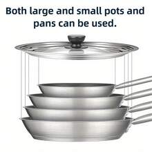 Stainless Steel Multi-Edge Glass Pot Lid, Restaurant Kitchen Multi-Edge Round Tempered Glass Pot Lid, Universal For Home Stir-Fry Shop Flat Bottom Pan And Wok - Stainless Steel Lid - View 5