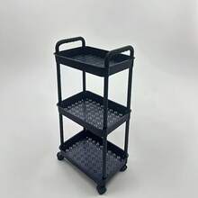 3/4-Tier Mobile Storage Cart With 4 Smooth Rolling Wheels, Multi-Layer Storage Rack, Suitable For Office, Bedroom And Bathroom, Space-Saving Practical Mobile Storage Cart, Easy To Clean White Plastic Storage Rack, Can Be Used For Storing Cans - Multicolor - View 7