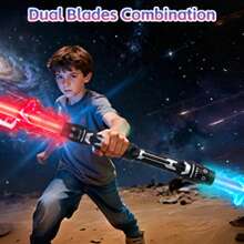 1pc/1set Retractable Laser Sword, 2-In-1 Flashing Light Stick Stress Relief Toy (Battery Not Included). Product Color Randomly Assigned, Some Parts Of Product Color May Vary, Children Interactive Toy, Birthday Gift, Party Gift - Multicolor - View 7