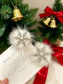 10pcs Christmas Rhinestone Snowflake Hair Clips, Girls Autumn/Winter Side Bangs Clips, Loose Hair Clips, Premium Hair Accessories - Multicolor - View 9