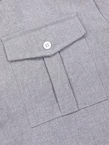 Men's Casual All-Polyester Plain Weave Chameleon High-Durability Shirt Set - Dusty Purple - View 4