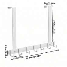 1pc Over-The-Door Coat Rack, No Drill Wall Hanging Clothes Hook, Clothing Storage Rack, Door Back Organizer Shelf, Coat & Hat Rack, Suitable For Bedroom, Bathroom And Other Scenes - White - View 18