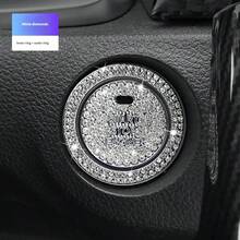 Car One-Touch Start Button Decorative Ring Switch Button Protective Cover Interior Button Sticker Crystal Rhinestone - Car Interior Stickers - View 3
