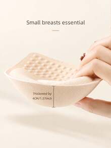 Thickened High Elasticity Removable Breast Pads, Invisible Push-Up Breast Lining, Reusable Breathable Breast Enhancer Cups, Suitable For Wedding, Party And Daily Wear - Multicolor - View 6