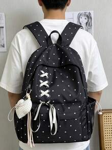 1pc New Korean Style Ins Backpack For Middle School And High School Students, Lightweight Versatile School Commute Backpack - Multicolor - View 2