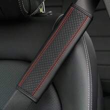 1pc Artificial Leather Car Seat Belt Shoulder Pad, Suitable For Children And Adults, Universal Fit, Decorative Car Accessory - Multicolor - View 10